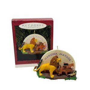 VTG 1995 Hallmark Keepsake Ornament Lion King Simba Pumbaa Timon Christmas Decor